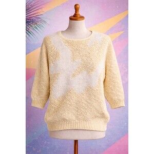 VTG 80s Silk Angora Blend Cream Lightning Knit Sweater Medium – Lauren Hansen